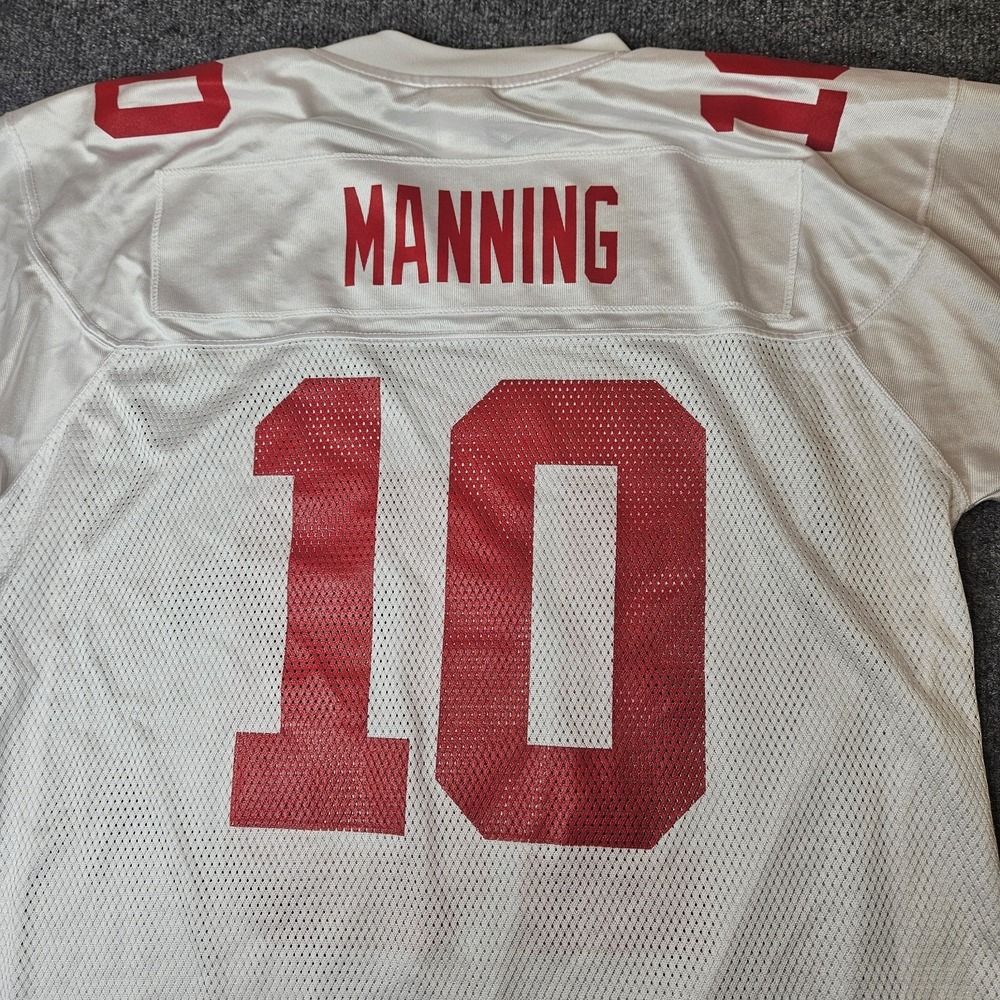 Eli Manning Football Jersey Onfield Reebok Size Large White Mesh #10